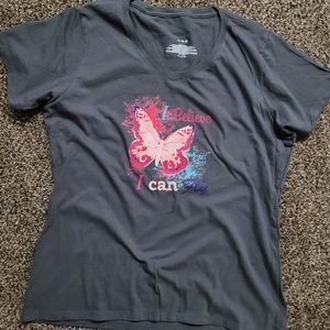 I Believe I Can Fly Butterfly Tshirt Vneck XL Casual Tshirt Motivational Manifes